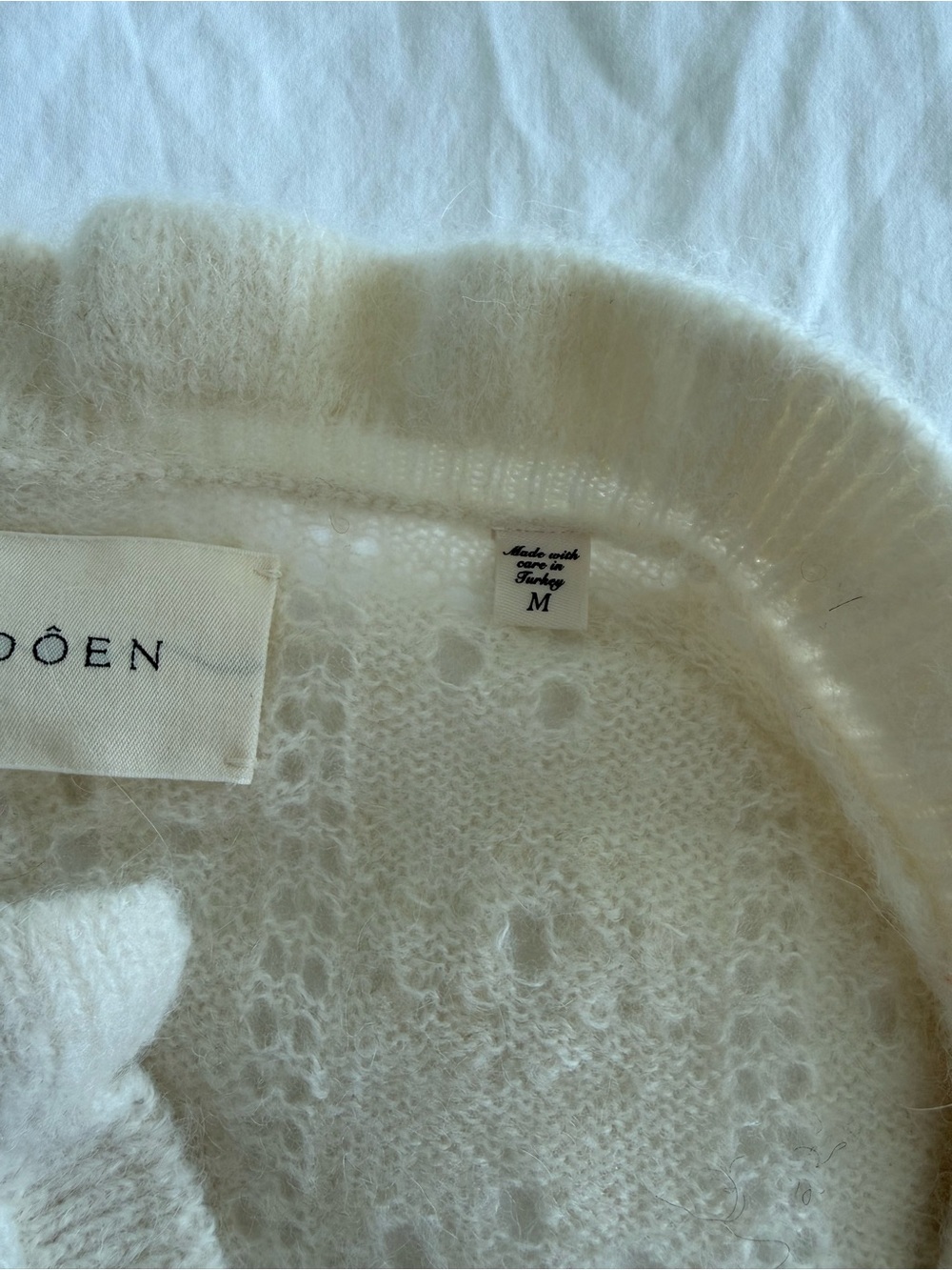 Doen Cream Ruffle-Trim Button-Up Cardigan - Picture 4 of 7